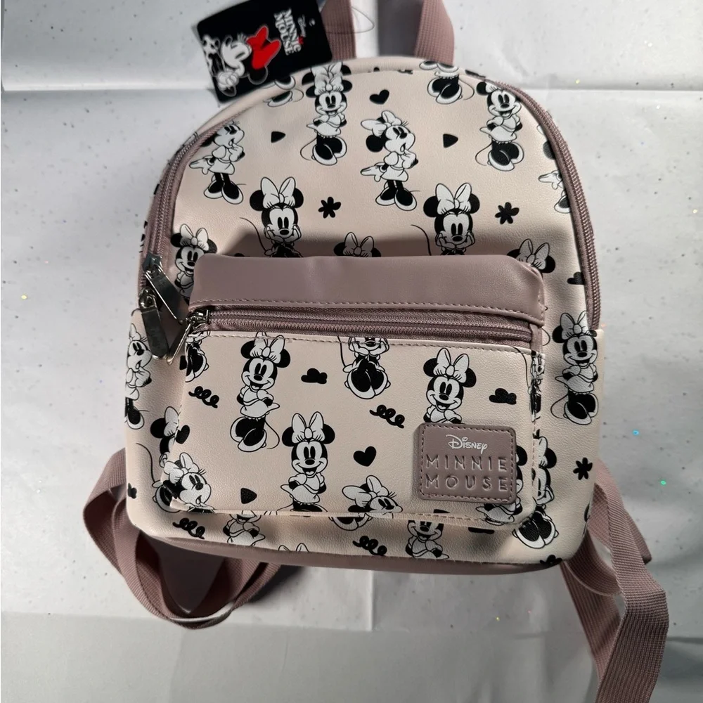 NWT Disney Minnie Mouse cream/mauve backpack. Disneyworld disneyland